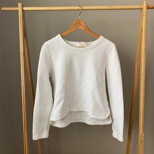 Madewell Jacquard White Grid Top